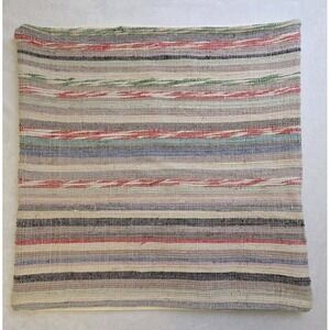 2 Pottery‎ Barn 2012 Stripe Kilim Dhurrie Pillow Covers 24" Square Cotton Set